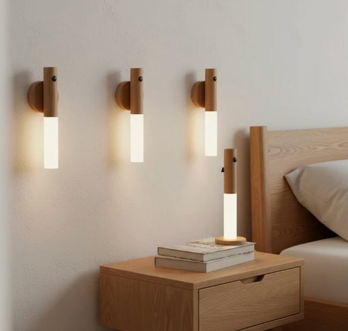 Aplique Magnético Led Con Carga Usb Y Sensor De Movimiento CAFÉ CLARO