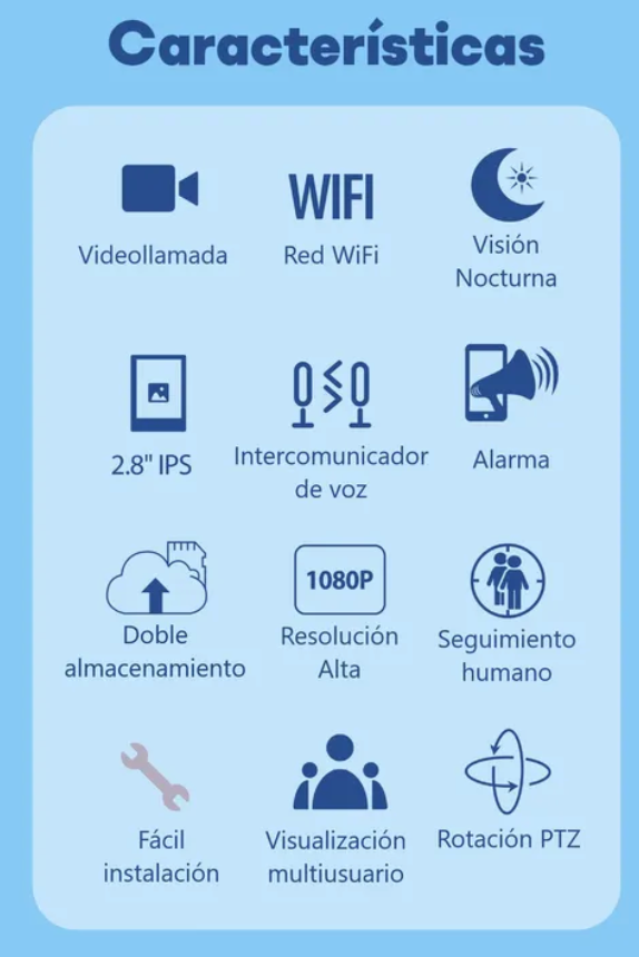 Cámara de seguridad con videollamada bidireccional