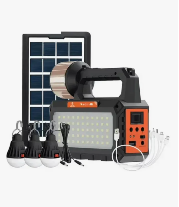 Kit Emergencia Energía Radio Solar Multiusos Ampolletas Linterna Usb